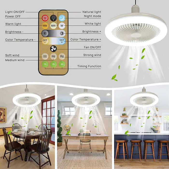 Smart roof fan with integrated light and remote control