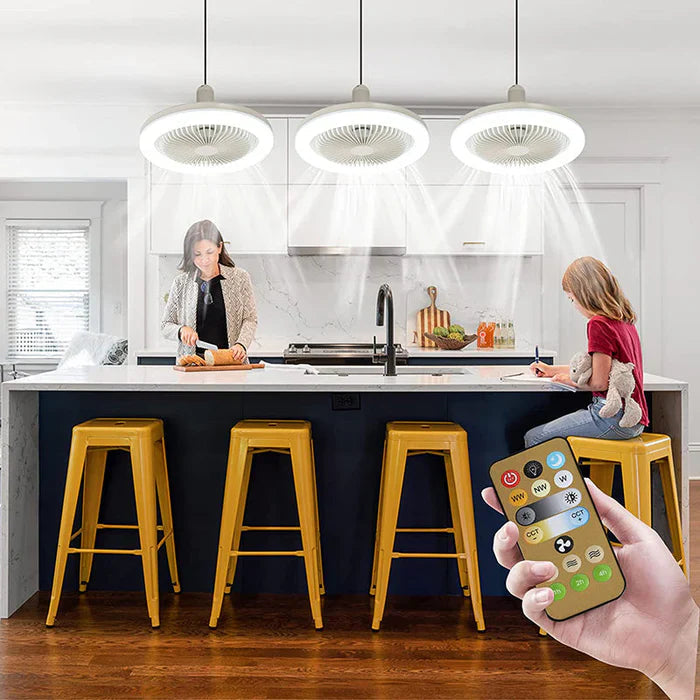 Smart roof fan with integrated light and remote control