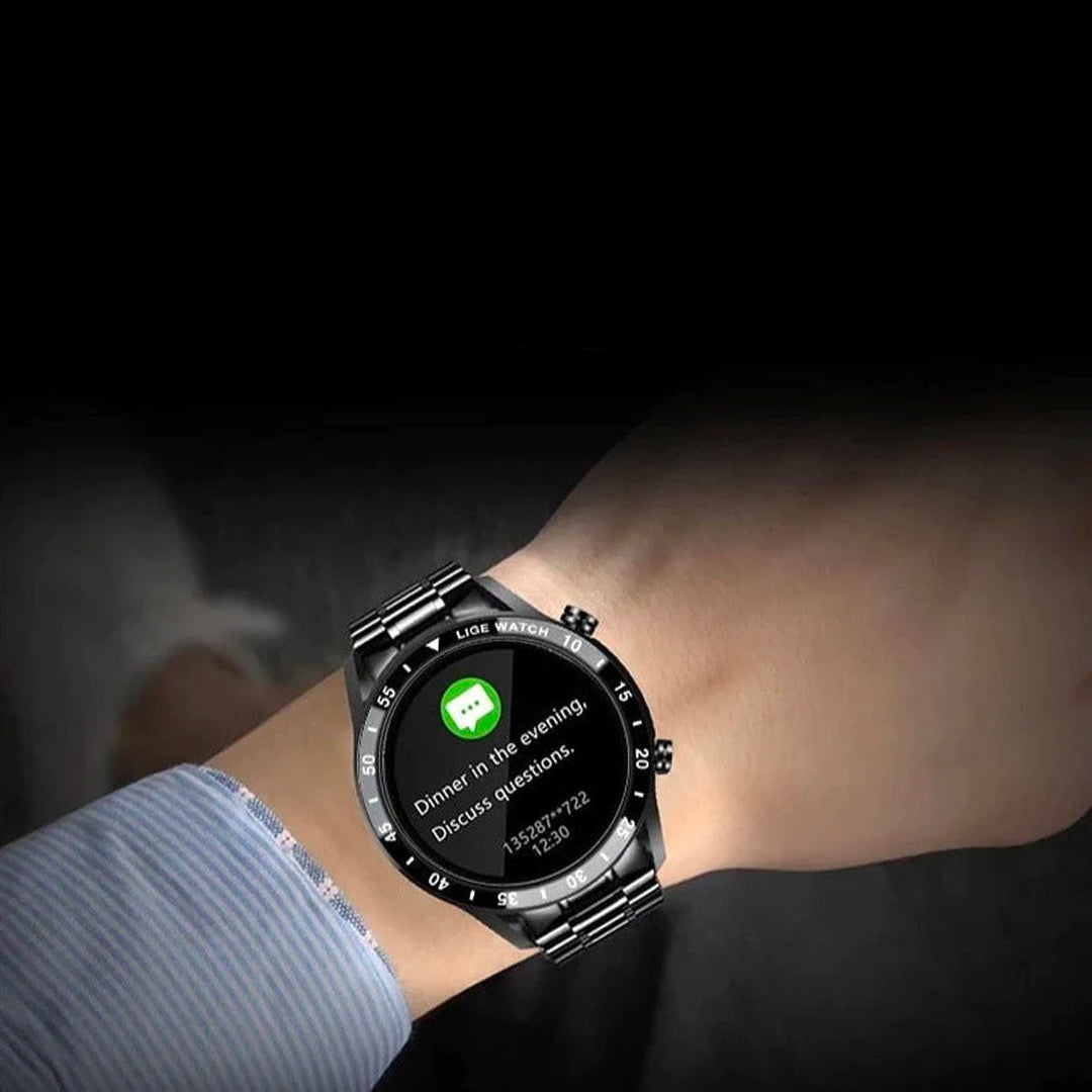 Smart clock for men with bluetooth and pulse gauge