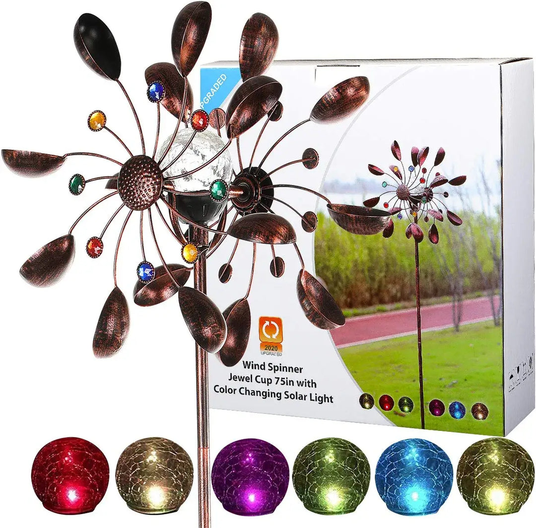 Solar powered Wind Spinner in Glass Ball