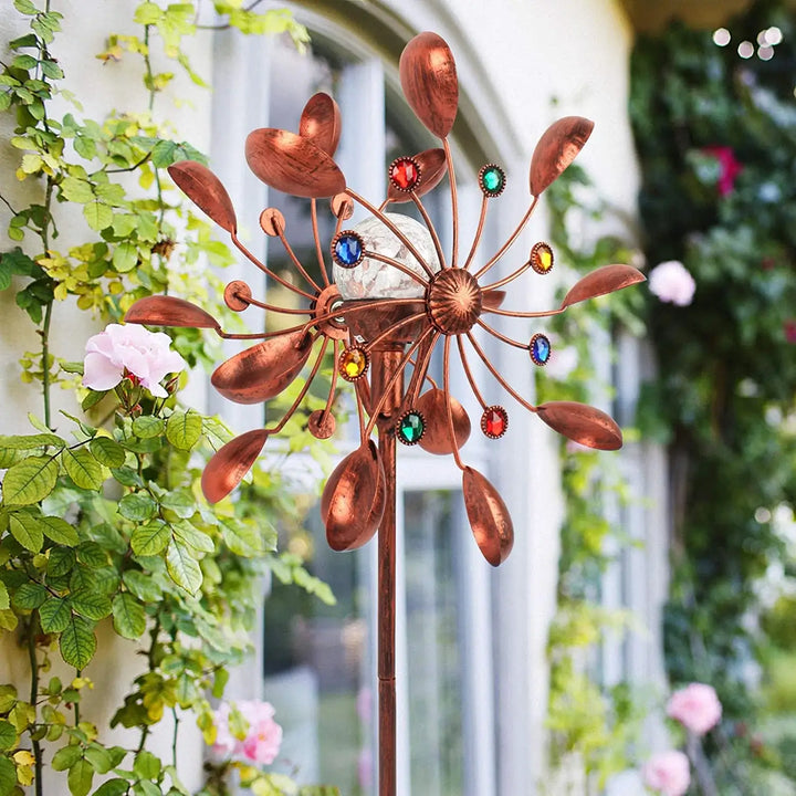 Solar powered Wind Spinner in Glass Ball