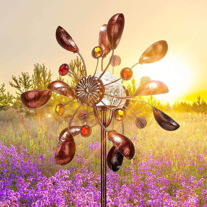 Solar powered Wind Spinner in Glass Ball