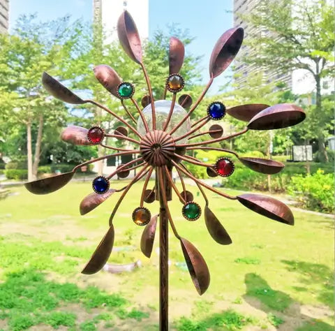 Solar powered Wind Spinner in Glass Ball