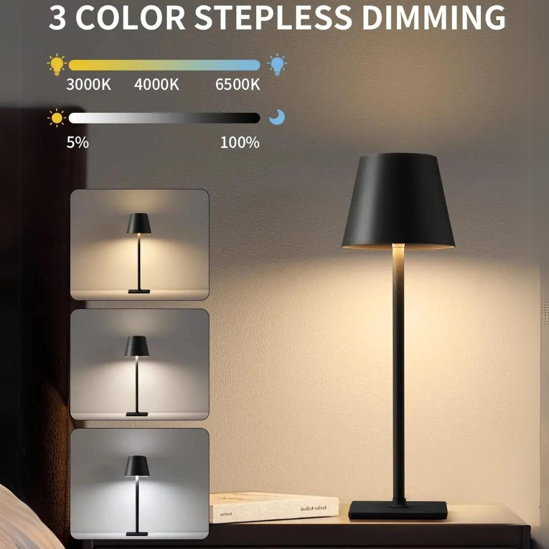 Wireless Table Lamp with Touch Control and USB Charging