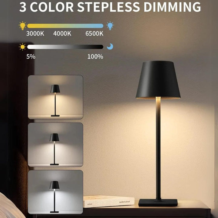 Wireless Table Lamp with Touch Control and USB Charging