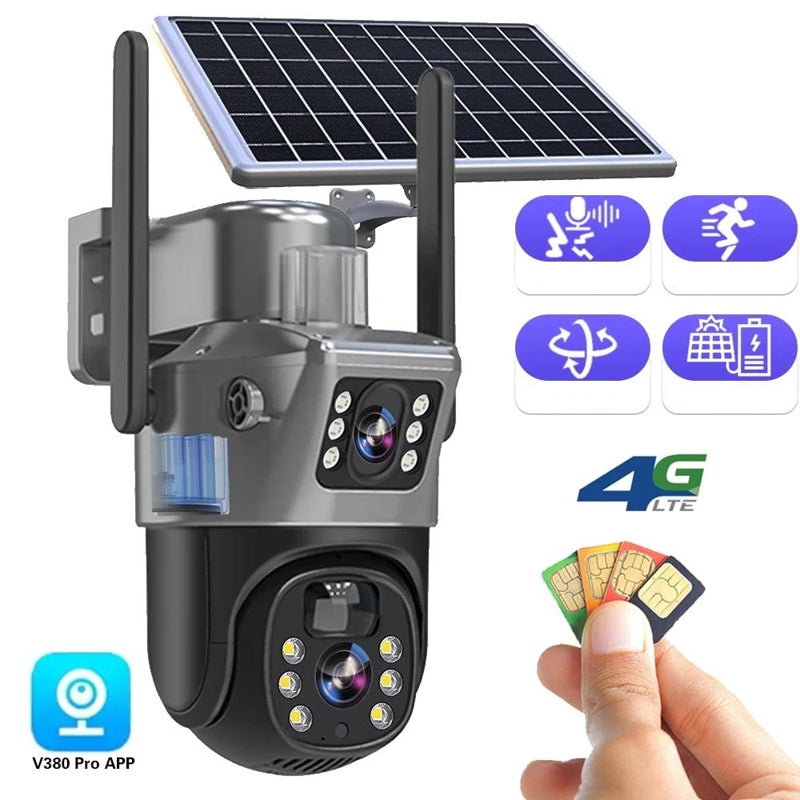 Wireless 4 k security camera with solcellepanel for home and garden