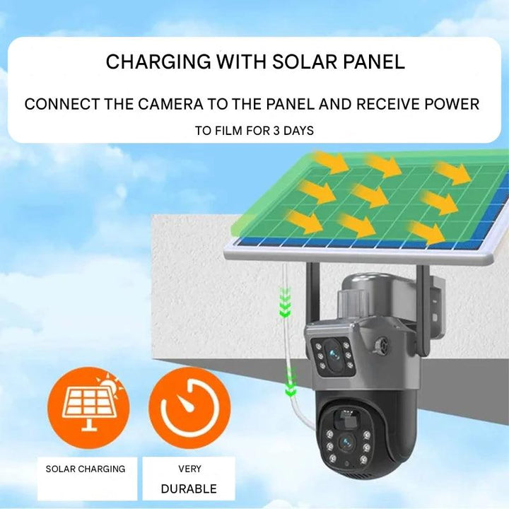 Wireless 4 k security camera with solcellepanel for home and garden