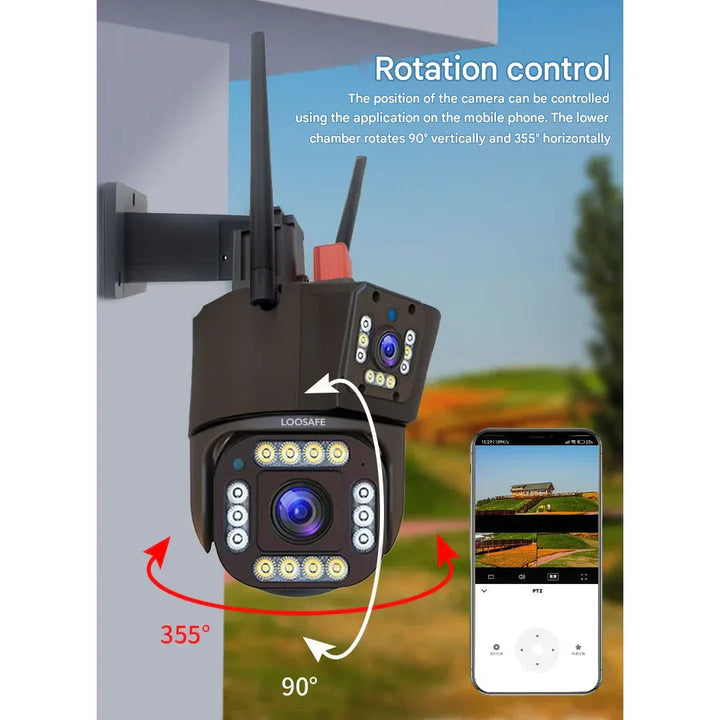 Wireless 4 k security camera with solcellepanel for home and garden