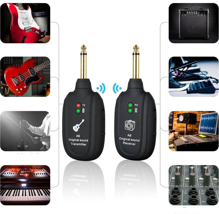 Wireless Guitar Amplifier System – Transmitter &amp; Receiver for Free Playing