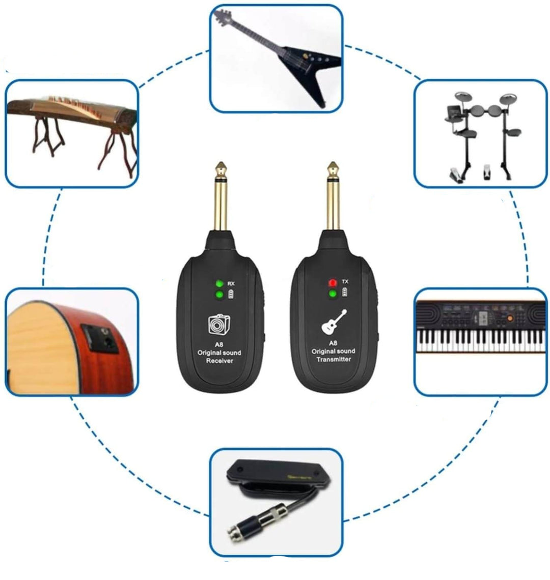 Wireless Guitar Amplifier System – Transmitter &amp; Receiver for Free Playing
