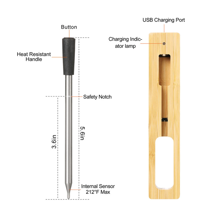 Bluetooth Kjötttermometer – Precis Wireless Cooking