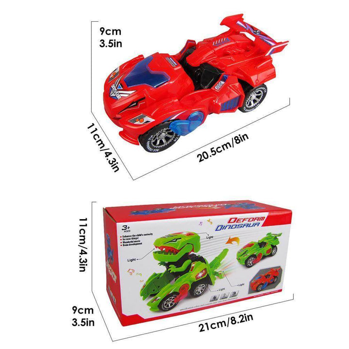 Transformer only dinosaur car with led-ljus for children