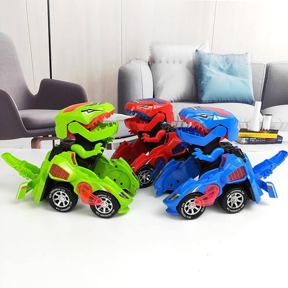 Transformer only dinosaur car with led-ljus for children