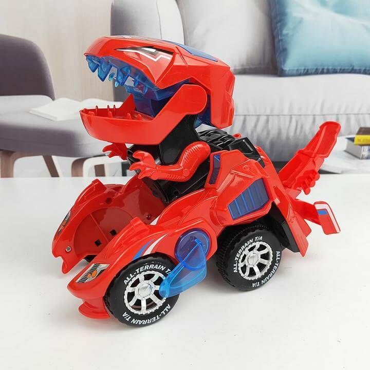 Transformer only dinosaur car with led-ljus for children