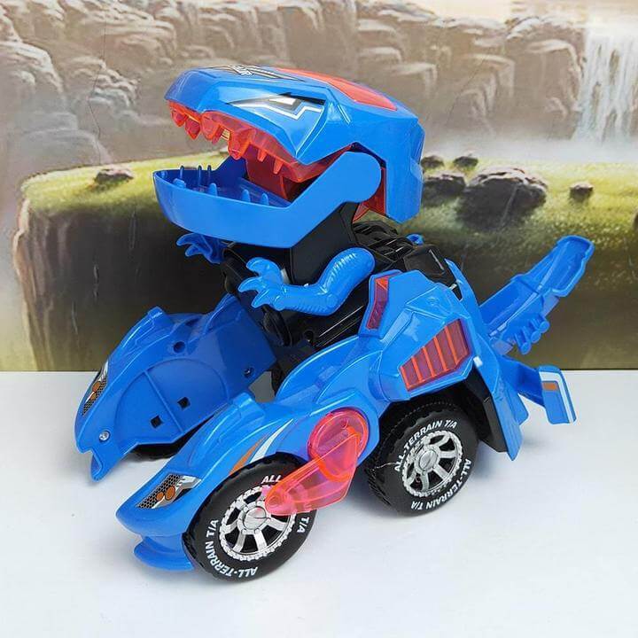 Transformer only dinosaur car with led-ljus for children