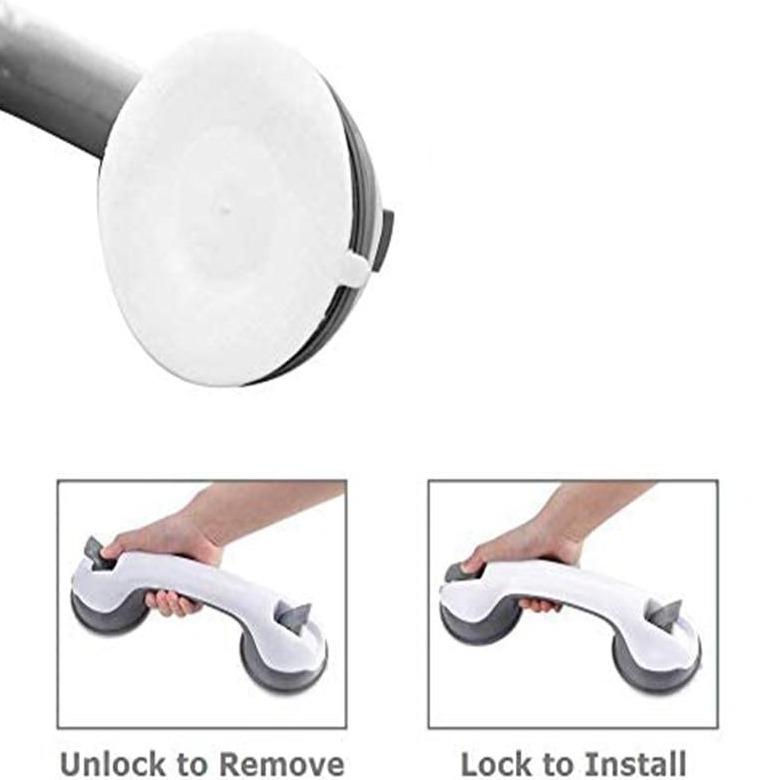 Secure baderom handle with suck cup - increased security on bathroom