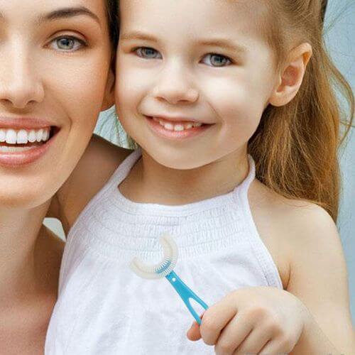 Soft U-shaped toothbrush for children