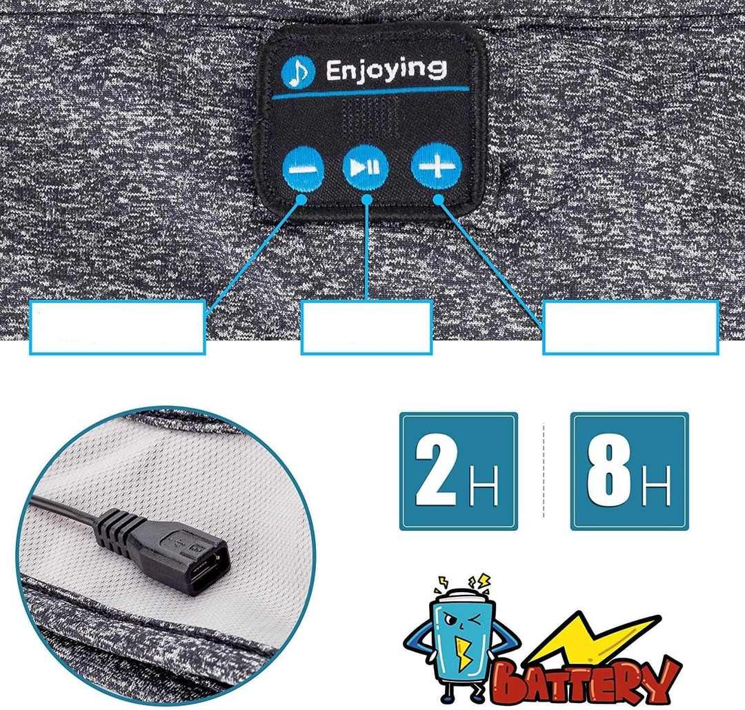 Unisex Bluetooth Headband with Integrated Headphones