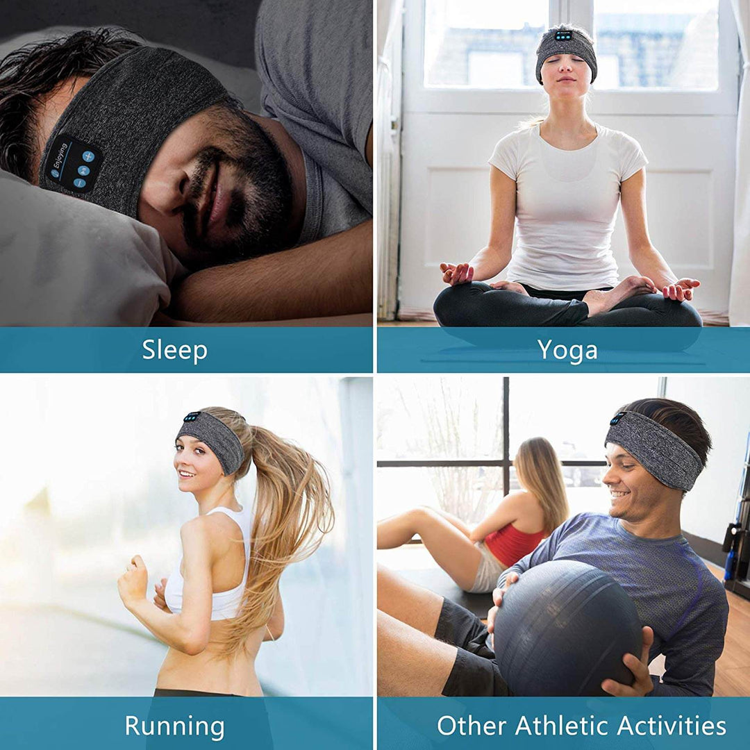 Unisex Bluetooth Headband with Integrated Headphones