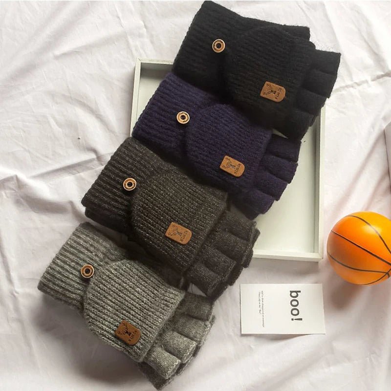 Unisex Half-Finger Touchscreen Winter Gloves