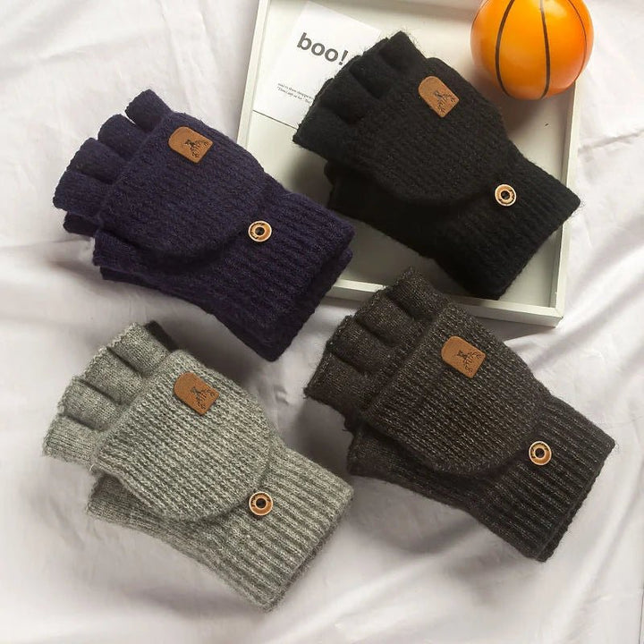 Unisex Half-Finger Touchscreen Winter Gloves
