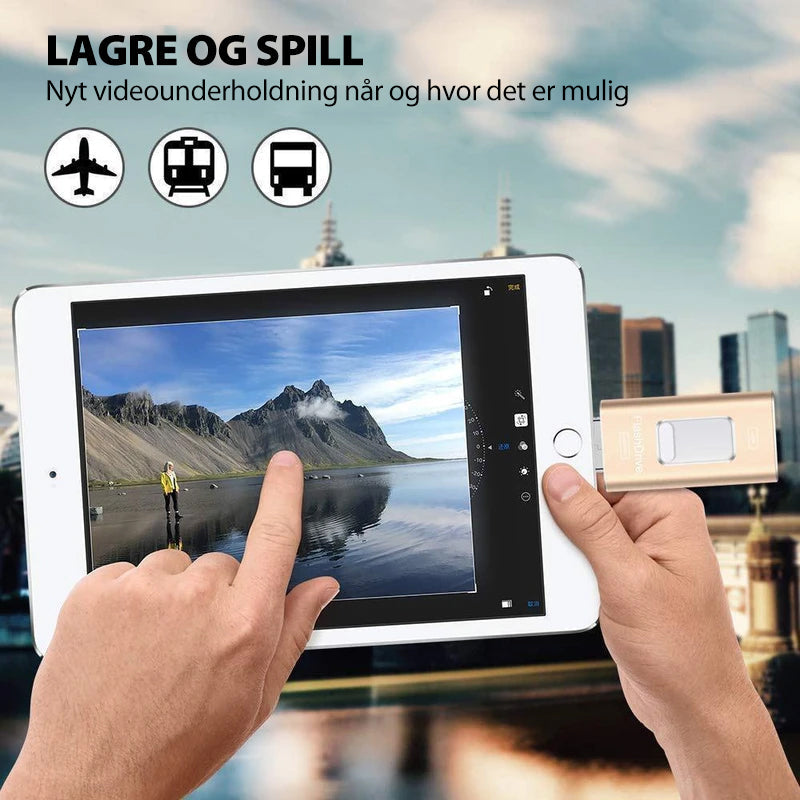 USB-minnepinne for iPhone, iPad and Android - Quick sikkerhetskopi