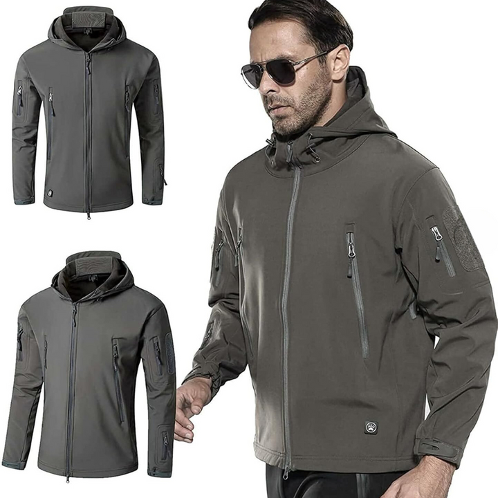 Waterproof tactical softshell jacket for men