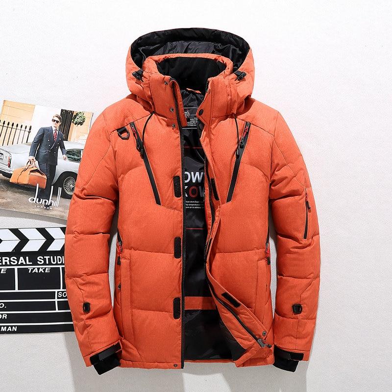 Men winter puffer jacket with hood - robust and warm