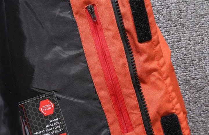 Men winter puffer jacket with hood - robust and warm
