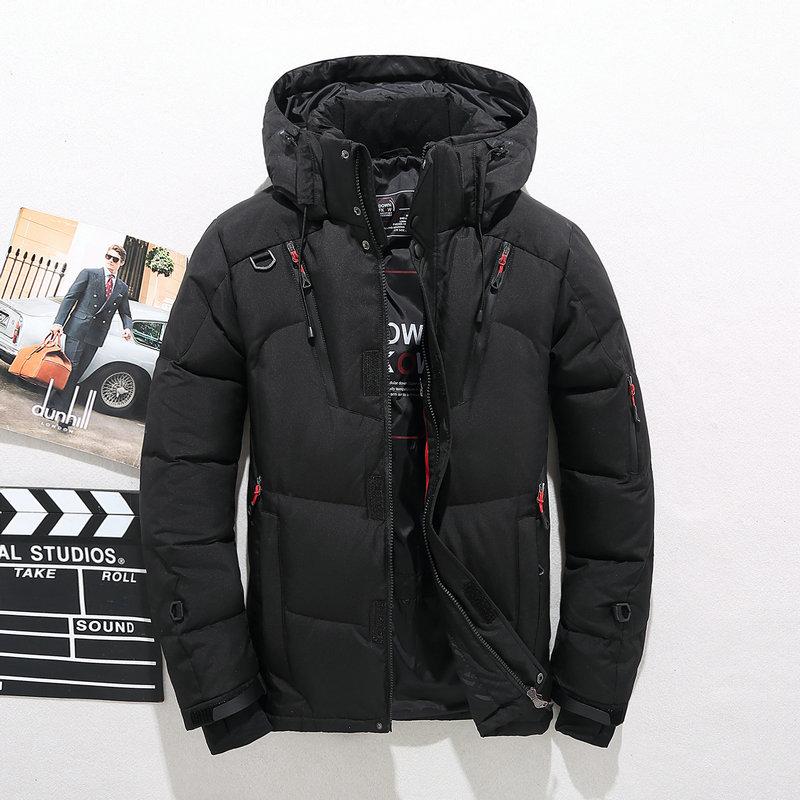 Men winter puffer jacket with hood - robust and warm